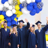 Blue Yellow White Balloon Garland Arch Kit - 116Pcs Royal Blue Yellow