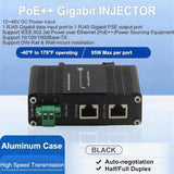 Industrial Poe++ Gigabit Injector 12-48Vdc Input - Din Rail/Wall Mount,Ieee 802.3 At,Outdoor Rated Networking Power Supply 95W Ethernet Over Power For Industrial Devices And Camera