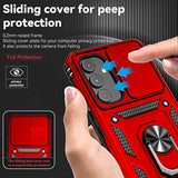 Samsung Galaxy A54 5G Case with HD Screen Protector and Slide Camera Cover and Kickstand, Military-Grade Phone Case for Samsung A54 5G (Red)