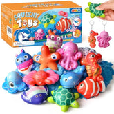 12 Pcs Ocean Squishy Toys For Kids Under The Sea Party Favors Bulk For Birthday Gift Slow Rising Squishy Keychain Goodie Bag Filler Treasure Box Classroom Prize Ocean Themed Birthday Party Favors