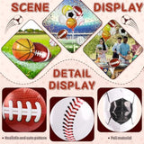 28 Pieces Sports Foil Balloon Set, Mylar Sports Balloons - 18 Inch Baseball Balloons Basketball Balloons Soccer Balloons Volleyball Balloons Sports Game Balloons For Birthday Sports Themed Party