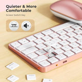 MEETION Wireless Bluetooth Keyboard and Mouse for Mac, Multi Device Quiet Slim Rechargeable Low Profile Apple Layout Magic Keyboard Mouse for iPad, iPhone, iMac, MacBook Air/Pro, for Mac/iPadOS RoseG