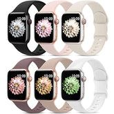 6 Pack Sport Bands Compatible With Apple Watch Band 38Mm 40Mm 41Mm 42Mm 44Mm 45Mm 49Mm 46Mm,Silicone Waterproof Strap Compatible With Iwatch Apple Watch Series 10 9 Ultra 8 7 6 5 4 3 2 1 Se Women Men