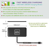 Wireless Charger Car Charging Pad, 15W Fast Wireless Phone Charger Non Slip Cell Phone Flat Charging Mat Compatible With Iphone 11/12/12/14/15 Galaxy S21/S22/S23/24 Note10 (30Cm Cable)(C2Y)