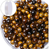 100PCS 8mm Yellow Tiger Eye Beads for DIY Bracelets, Necklaces & Jewelry Making