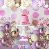 Purple & Gold Balloons - 60Pcs 12Inch Metallic Lavender & Champagne Balloons With Confetti For Graduation, Wedding, Birthday & Anniversary Celebrations