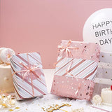 Reversible Pink Birthday Wrapping Paper - 17" x 32.8' with Foil Lettering