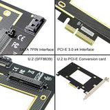 U.2 To Pcie Expansion Card,Sff 8639 To Pcie 3.0 X4 Riser Card,Pci-E 3.0 X4 Sat