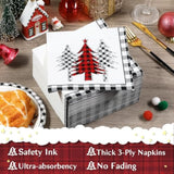 200Pcs Merry Christmas Paper Plates And Napkins Set, Christmas Tree Red & White Plates And Napkins Disposable, Christmas Disposable Dinnerware Set, Christmas Party Xmas Party Decor, Serve 50