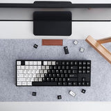 White Black Gradient Keycaps Set Cherry Profile Doubleshot Custom Keycaps 121