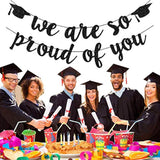 2025 Graduation Banner: Black Glitter "We Are So Proud of You" Garland