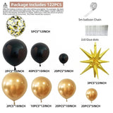 Black Gold Balloons Arch Garland Kit Star Balloon Black Gold Confetti Balloons Home Birthday Wedding Anniversary Baby Shower Party Decoration Balloons