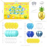Sponge Cartoon Balloon Arch Kit with Backdrop, Blue-Green Birthday Decor