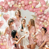 174Pcs Boho Blush Pink Balloons Arch Garland Kit, Retro Dusty Pink Balloons Nude Rose Gold Confetti For Girls Baby Shower Weddings Birthday Bachelorette Party Decorations