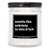 You Nique Designs Smells Like Sobriety Candle - Cool 1 Year Sober Present For Men, Women, One Year Sober Surprise For Men, Women, Sobriety Anniversary Candles, 1 Year Sobriety (Mahogany Teakwood)