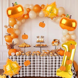 5Pcs Pumpkin First Birthday Balloons 40 Inch Gold Fall Party Decorations Foil Set