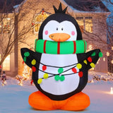 4.2 Ft Christmas Inflatables Outdoor Decoration Penguin Inflatables Christmas Blow Up Yard Decorations With Led Lights C