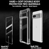 Google Pixel 7 Shockproof Bumper Protective Cover with Hybrid Design, Hard PC Back and Flexible TPU Raised Bezel Slim Fit with Airbags Corners, Crystal Clear Case