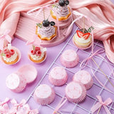 81 Pcs Pink Bow Cupcake Liners Set 50 Pink Bow Cupcake Liners And 31 Bowknot Ribbons Cake Toppers Coquette Birthday Cake Decorations For Bachelorette Bridal Baby Shower Birthday Wedding Party Supplies