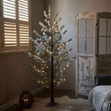 Pre Lit Faux Noway Christmas Pine Tree Lights 6Ft 126 Warm White Led For Indoor Outdoor Home Decoration