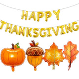 21 Pcs Happy Thanksgiving Fall Balloons Pumpkin Maple Leaf Acorn Party Decor