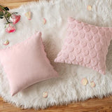 Valentines Pillow Covers 18X18 Inch Set Of 2 Valentines Day Light Pink Heart Love Decorative Cute Soft Plush Faux Fur Throw Pillows For Girl Bedroom Couch Sofa Holiday Home Decor