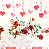 Valentines-Day Red-Pink Heart-Decorations Swirls Streamers - 16Pcs Galentines Romantic Decorations Special Night Decor, Mother'S Day Engagement Wedding Anniversary Party Favors Supplies