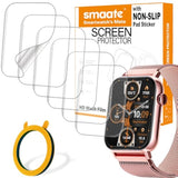6-Pack Screen Protector Compatible With Trendia Tg09 1.83” Fitness Tracker Smart Watch, Soft Tpu, Full Coverage, Bubble Self-Healing, With Non-Slip Pad Sticker