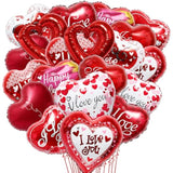 Valentine’S Day Balloons, 20Pcs Heart Shaped I Love You Balloons, Red Heart Balloons For Valentines Day Proposal Wedding Anniversary Dating Birthday Party Supplies