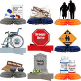 9 Pcs Over The Hill Party Supplies Old Age Honeycomb Table Centerpiece