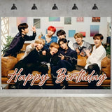 Stray Kids Birthday Decor 5x3 Ft Photo Backdrop & 18 Pcs Balloons