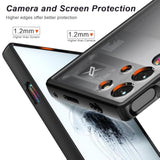 Slim Fit Case For Zte Nubia Red Magic 10 Pro/10 Pro+/10S Pro/10S Pro+, Translucent Matte Hard Pc Back & Soft Tpu Bumper Protective Shockproof Case For Red Magic 10 Pro 2024 (Black)