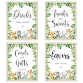 4Pcs Animal Table Sign Centerpieces For Baby Shower Supplies,Safari Theme Decorations Birthday Party Supplies (8X10In)