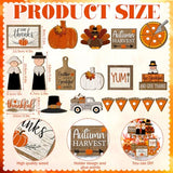 3 Pcs Thanksgiving Table Decor Wooden Turkey Pilgrim Couple