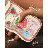 For Iphone 16 Case 6.1 Inch - Women Girls Cute Phone Cover Strawberry With Sliding Camera Cover Girly Glitter Pretty Kawaii Unique Design Flowing Liquid Quicksand Case For Iphone 16