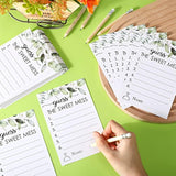 67 Pcs Guess The Sweet Mess Dirty Diaper Baby Shower Game Includes Guess The Sweet Mess Sign 50 Small Cards 10 Pencils And 6 Number Stickers For Baby Shower Game Gender Reveal Party(Leaves)