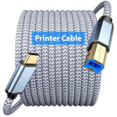 Usb B To Usb C Printer/Midi Cable 10Ft For Hp Canon Connect To For Macbook Pro Laptop Computer,Type B 2.0 To Usb C Printer Scanner Cord For Samsung,Epson,Brother,Xerox,Piano,Keyboard Midi Controller