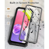 For Samsung Galaxy A03S Phone Case: Built In Hard Kickstand & Touch Protector Shockproof Tpu Sturdy Soft Rugged Heavy Duty Armor Full Body Protection Grade Phone Cover - Black