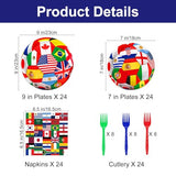 96 PCS 2026 Soccer Plates and Napkins, Soccer Birthday Party Decorations with Dinner Plates, Dessert Plates, Napkins and Forks for Sports Soccer Party, Serves 24