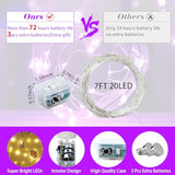 12 Pack Purple Fairy Lights 7Ft 20 Led Twinkle String Lights 3 Modes Battery Operated Waterproof Firefly Starry For Maso
