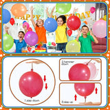 48Pcs Punch Balloons Neon Punching Balloons with Rubber Bands Party Favors
