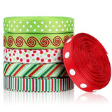 60 Yards 0.4 Inch Thin Christmas Ribbon Grosgrain Ribbon Red Green Dot