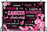 Breast Cancer Awareness Backdrop Pink Ribbon Hope Strength Cure Banner