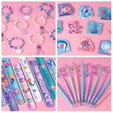 110Pcs Mermaid Party Favors Including Stampers, Notebooks, Mermaid Party Decorations