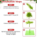 5 Ft Whimsical Christmas Tree Green Artificial Bendable Xmas Tree With 70 Led Colorful Lights And Balls Flexible Branches Fake Pine Decor With Metal Base