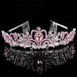 Princess Crown & Birthday Sash Set: Rhinestone Tiara, Glitter Pink