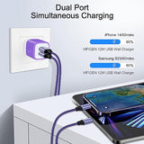 Usb Charger Block, Double Usb Wall Charger 3-Pack Fast Charging Block Charger Box Cube Power Brick Plug Adapter Base For Iphone 16 15 14 13 12 11 Pro Max Xs Xr X,Samsung Galaxy S24 Ultra,Pixel 9