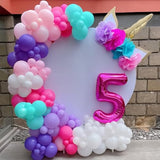 Pink Purple Balloon Arch Kit 130 Pcs Blue Purple Pink Party Balloons Garland Pastel Hot Pink Teal Purple White Latex Balloon For Girls Mermaid Birthday Baby Shower Wedding Party Decorations