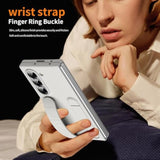 For Samsung Galaxy Z Fold 7 Protect Case With Wristband Stand,Bulit-In Screen & Lens Protection Shockproof Full Body Drop Fall Protection.(White)