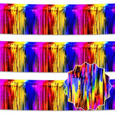 3 Pack 10 Ft Rainbow Foil Fringe Garland Metallic Streamers Tinsel Banner Wall Hanging Garland Backdrop For Parade Floats, Halloween, Christmas, Thanksgiving, New Year Party Decorations
